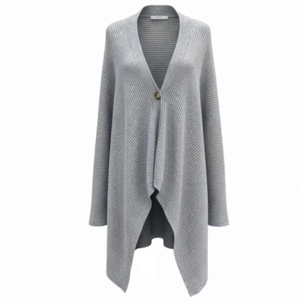 Anthropologie | Ribbed Poncho Sweater Cape in Gray | One Size (OS)